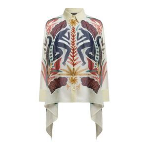 Etro Women Shirt With Handkerchief Hem And Placed Print
